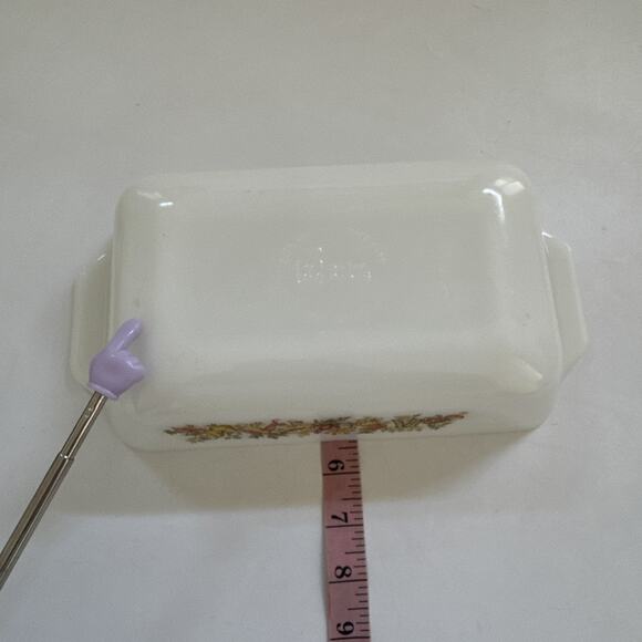 Vintage Anchor Hocking Milk Glass Loaf Pan 441 Harvest Vegetable Casserole Dish - Picture 6 of 13